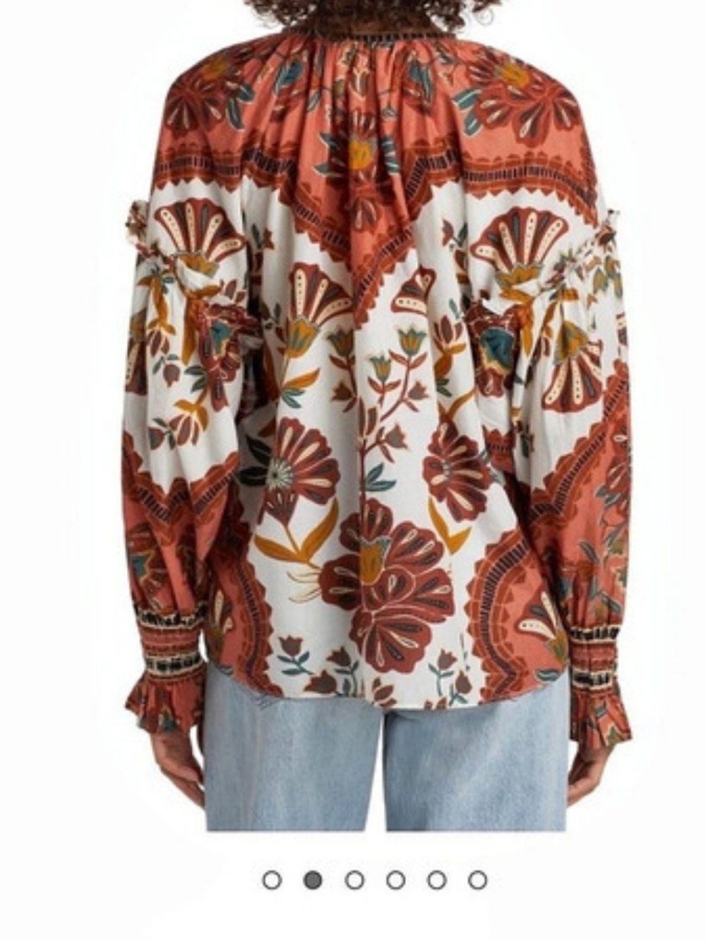 FARM Rio Riad Botanical Multicolored Blouse Size Medium - Picture 7 of 9